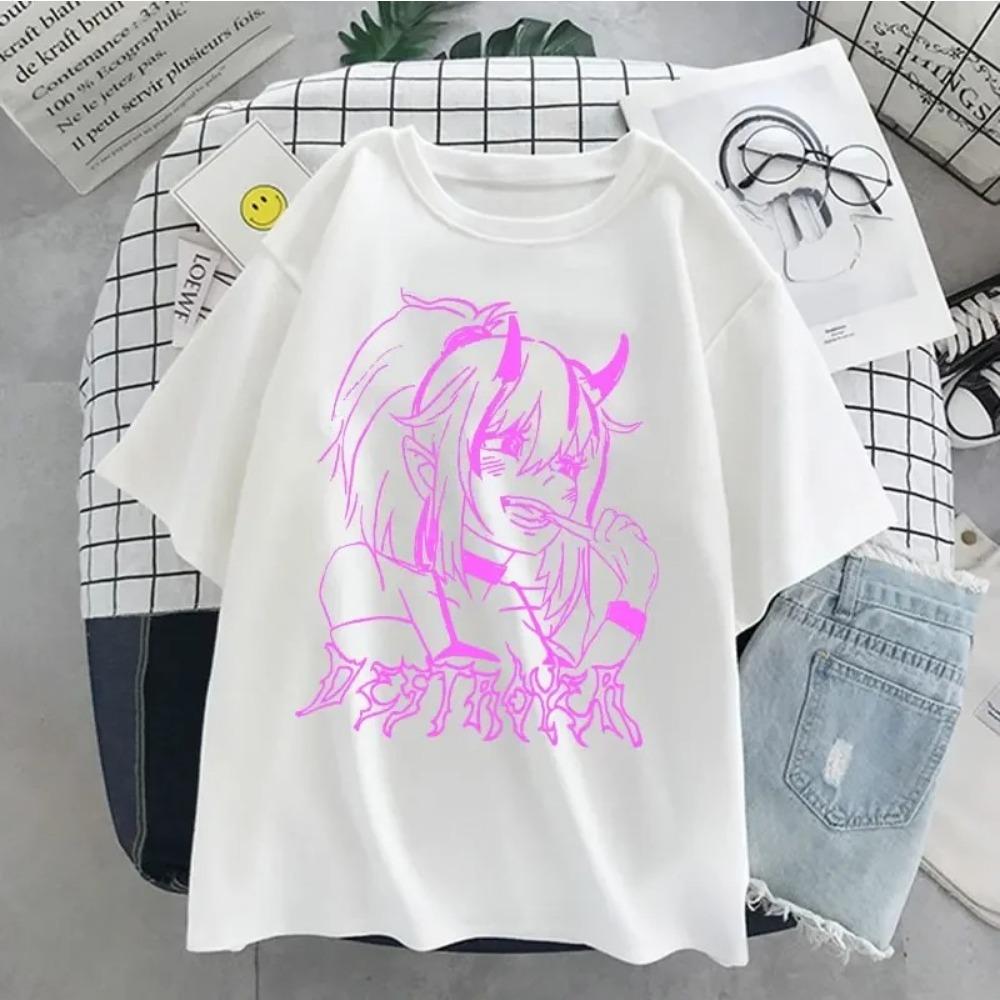 Summer Gothic Anime T-shirt Women Two-dimensional Girl Shirt Casual Short Sleeve T Shirt Women Tops