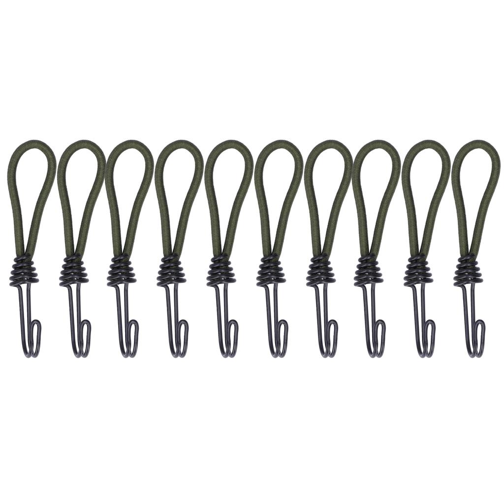 10pcs Tent Elastic Rope with Hook Camping Tent Fixation Elastic Rope Accessories