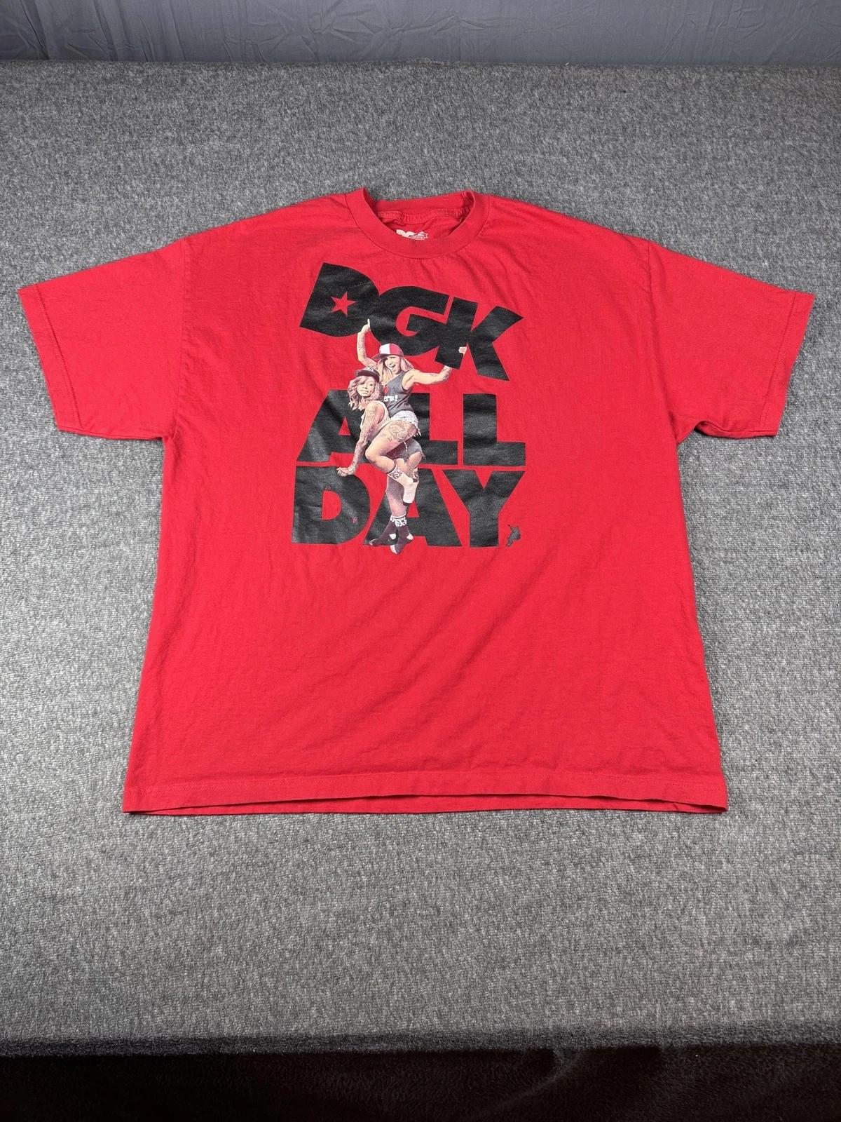 

DGK Shirt Mens 2XL Red All Day Graphic Tee Skater Streetwear Urban Skate 4XL