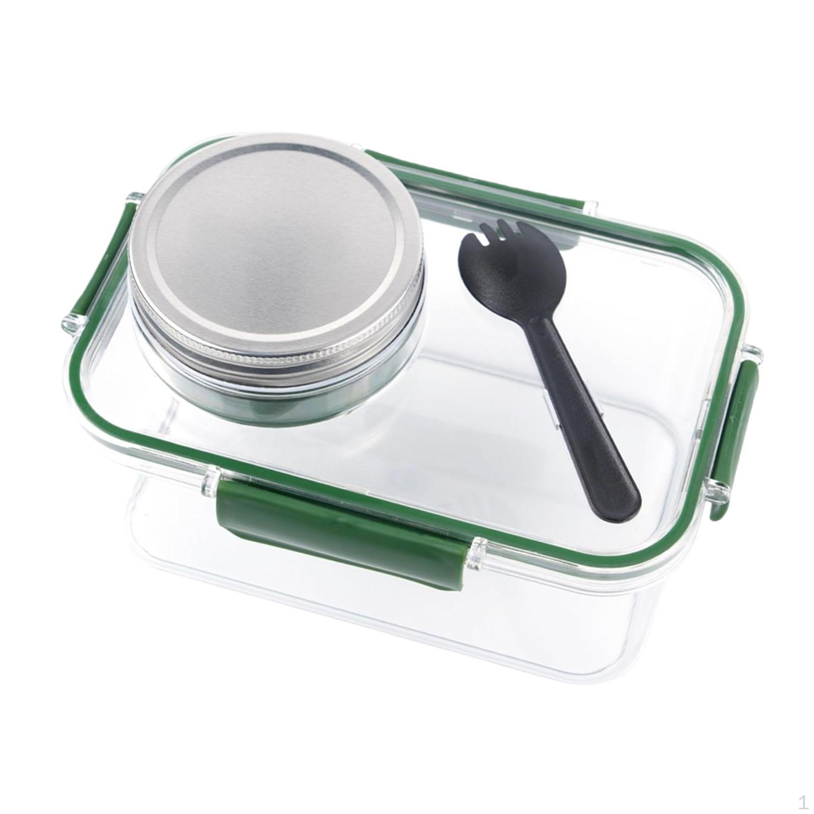 

Salad Box Container Portable Resuable Storage Jar Lunch with Dressing Compartment for