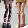 Floral Jacquard Sexy Stockings Women Sexy Hollowed Out Fishnet Tights Y2K Jk Gothic Punk Pantyhose Lolita Rose Holes Mesh Tights