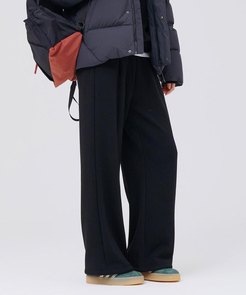 CHASECULT Unisex Mink Fleece-Lined Wide Pants - Black