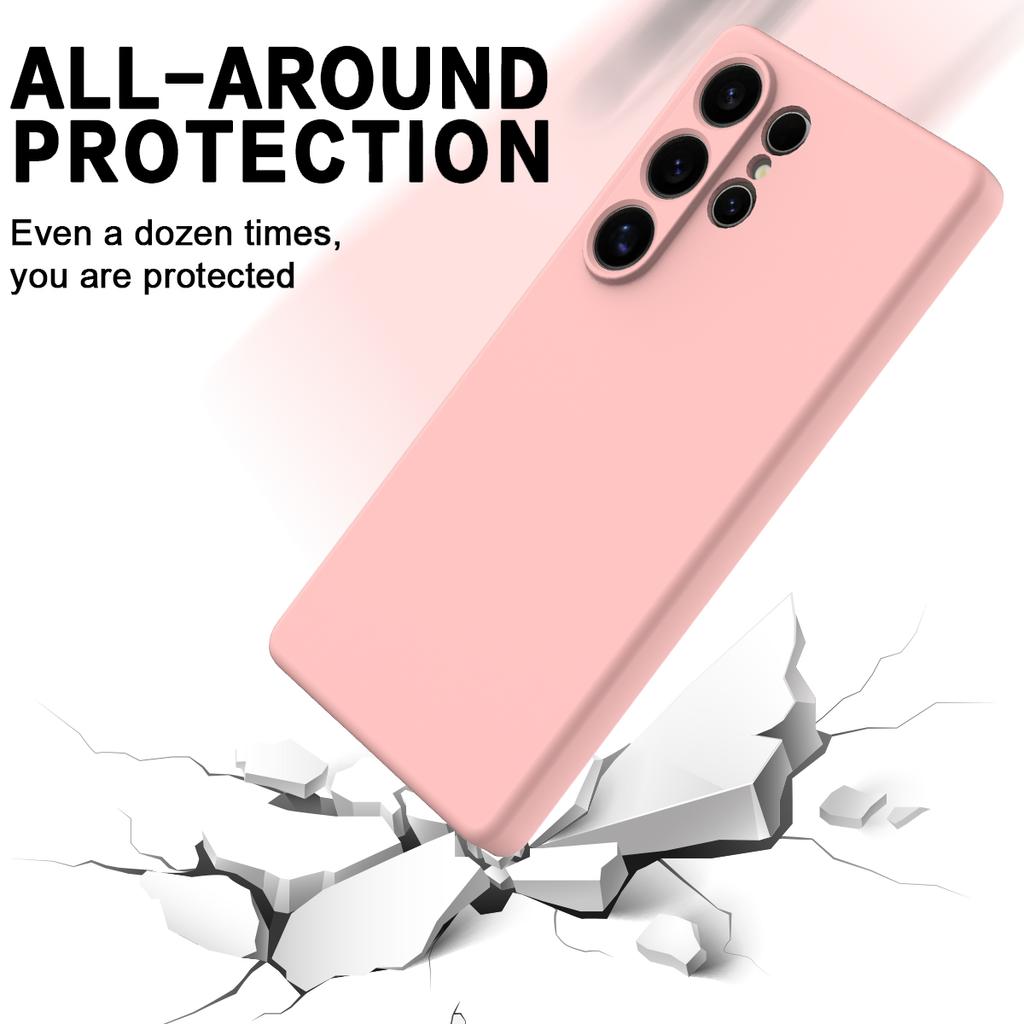For Samsung Galaxy S25 Ultra Case Liquid Silicone Anti-Scratch Phone Cover with Hand Strap