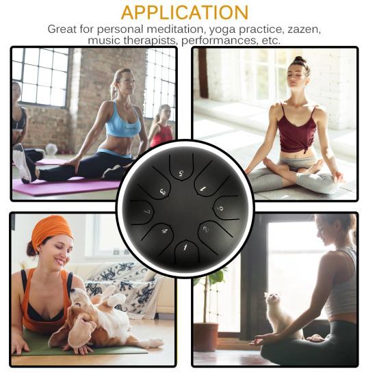 8 Notes 6 Inches Tongue Tank Panda Drum Steel Percussion with Bag and Mallets for Adult Kids Beginner Pros