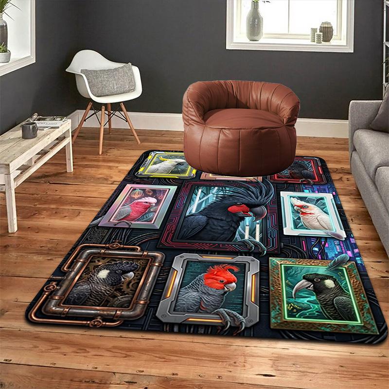 Cybernetic Parrot Collection Pattern Rug Floor Mat for Living Room or Bedroom Soft and Comfortable Carpet a Gift for Birthday and Holiday.