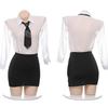 Sexy Lingerie Sexy Tight Milk Hip Secretary OL Uniform Female Teacher Chiffon Secretary Seduction Suit Nightclub