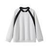 Mens Loose Fit Color Block Hoodie Casual Long Sleeve Round Neck Top Basic Daily Wear