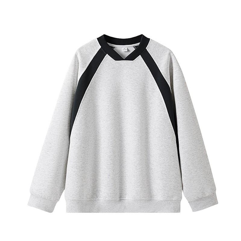 Mens Loose Fit Color Block Hoodie Casual Long Sleeve Round Neck Top Basic Daily Wear