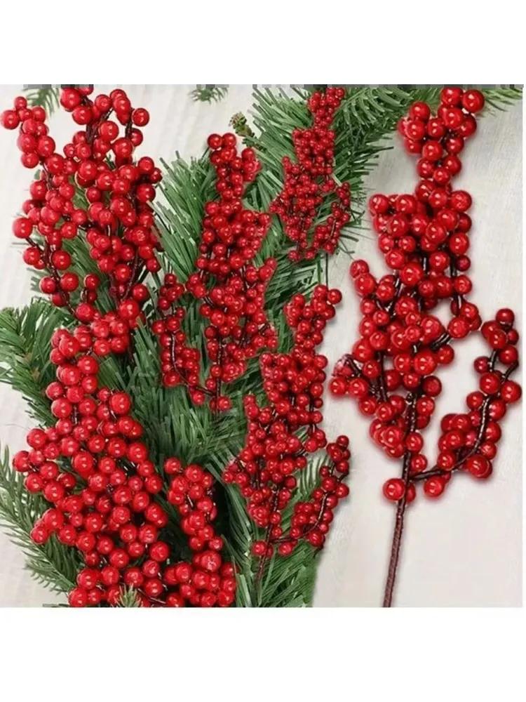 Branch, decorative cone 20 pcs red, maroon