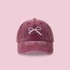 Embroidery Embroidery Bow Baseball Cap Cotton Sun Hat Simple Bowknot Baseball Hat  Outdoor