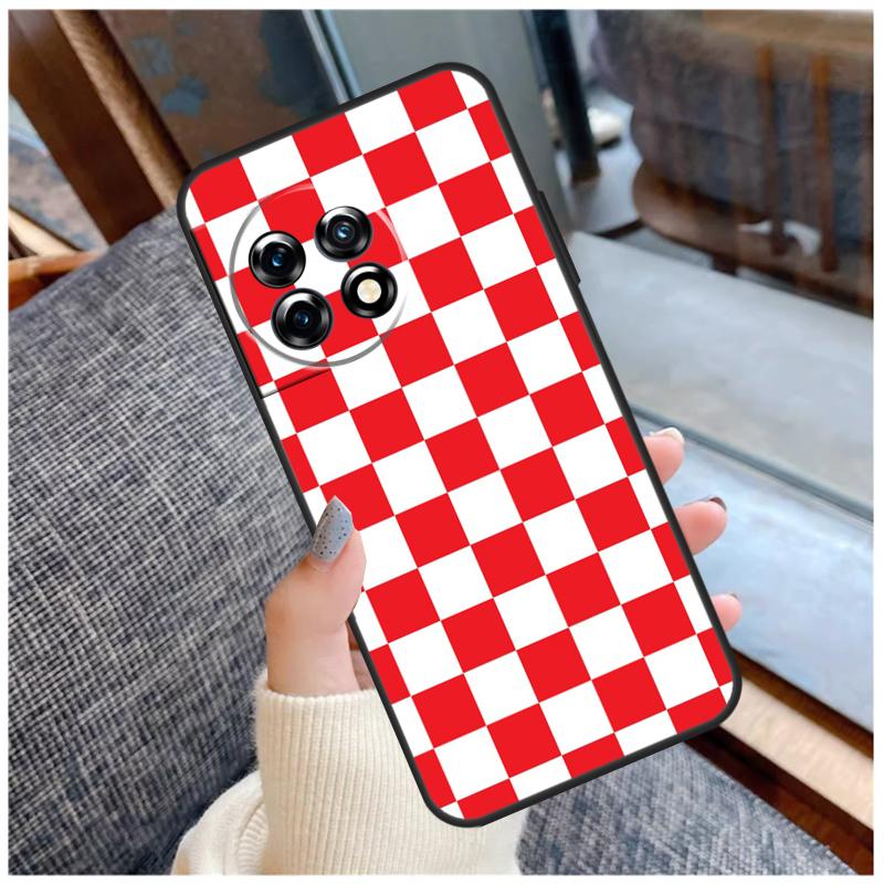 Checkerboard Checkered Board Case For OnePlus 15 12R 13R 13T 10T 8T 13 12 11 10 Pro Nord 5 CE 2 3 4 Lite N20 N30 Coque