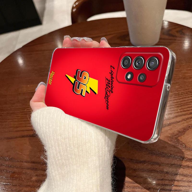 Clear Case For Samsung Galaxy A57 A37 A56 A36 A55 A54 A35 A26 A07 A17 A16 A06 A34 A15 Cover Cars Lightning Mcqueen Jackson Storm