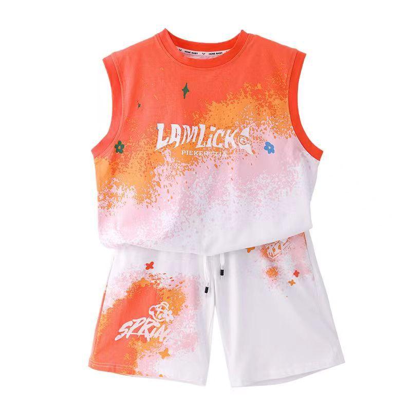 Boys' Summer Outfit Basketball Suit Summer Sleeveless Breathable Quick Drying Children's Summer Sports Vest