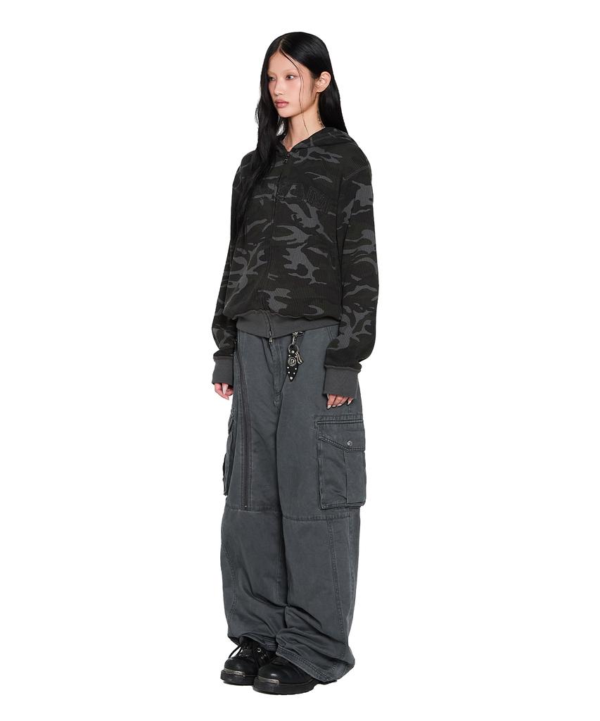 AAKAM Oblique Zippered Cargo Pants (Dark Gray)