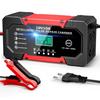 Battery Charger - AIMOONSA - 10A 12V - LiFePO4/GEL/AGM Compatible - LCD Screen & Repair Mode