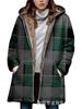  Women's Fleece Hooded Sweatshirt Print Trench Coat Thick Warm Top