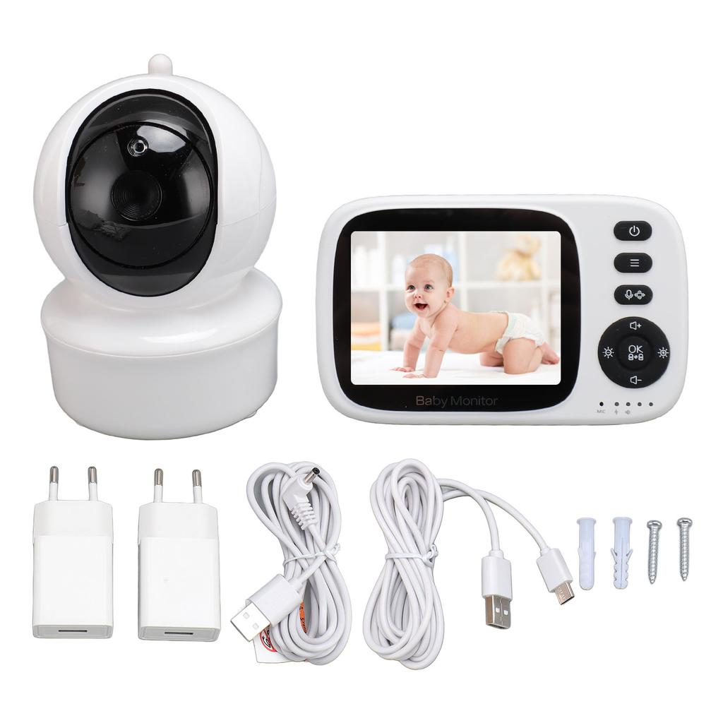 Monitor video pentru bebeluși cu cameră, audio pe 2 căi, vedere nocturnă, baterie lungă, monitor wireless pentru bebeluși, SUA