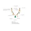 Yhpup Luxury Bling Green Cubic Zirconia Pendant Natural Pearl Stone Chain Necklace Fashion Stainless Steel Handmade Jewelry