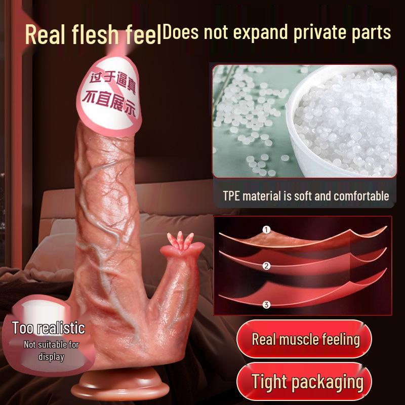 Langlebiger beheizter elektrischer Masturbator mit weichem, großem, realistischem Schaft