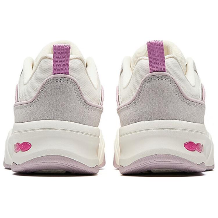 Anta Slip Resistant Abrasion Resistant Low top Skateboard Shoes Women's White Gray Pink Sneakers 122528036-1