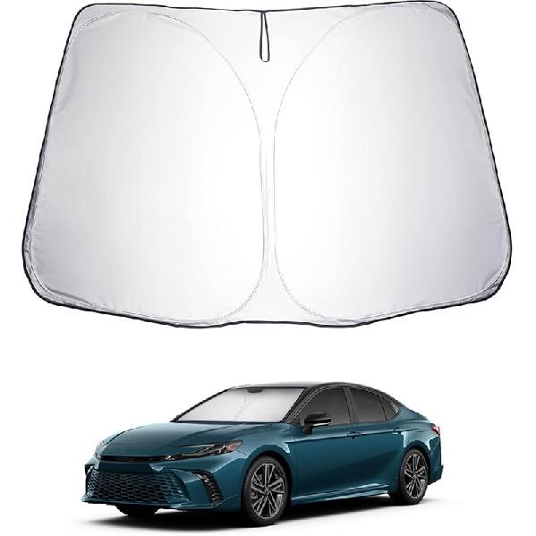 2025 Upgrade Car Windshield Sun Shade Windshield Sunshade Umbrella [Star Fabric] Protect Car from Sun Rays&Heat Damage Keeps Vehicle Cool, Spring