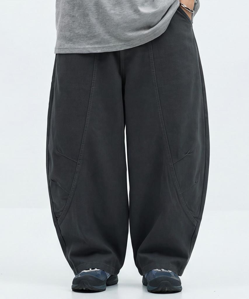 ARTISTWEAR [Atw] Voluminous Wide Fit Cotton Curved Pants - 2 Colors