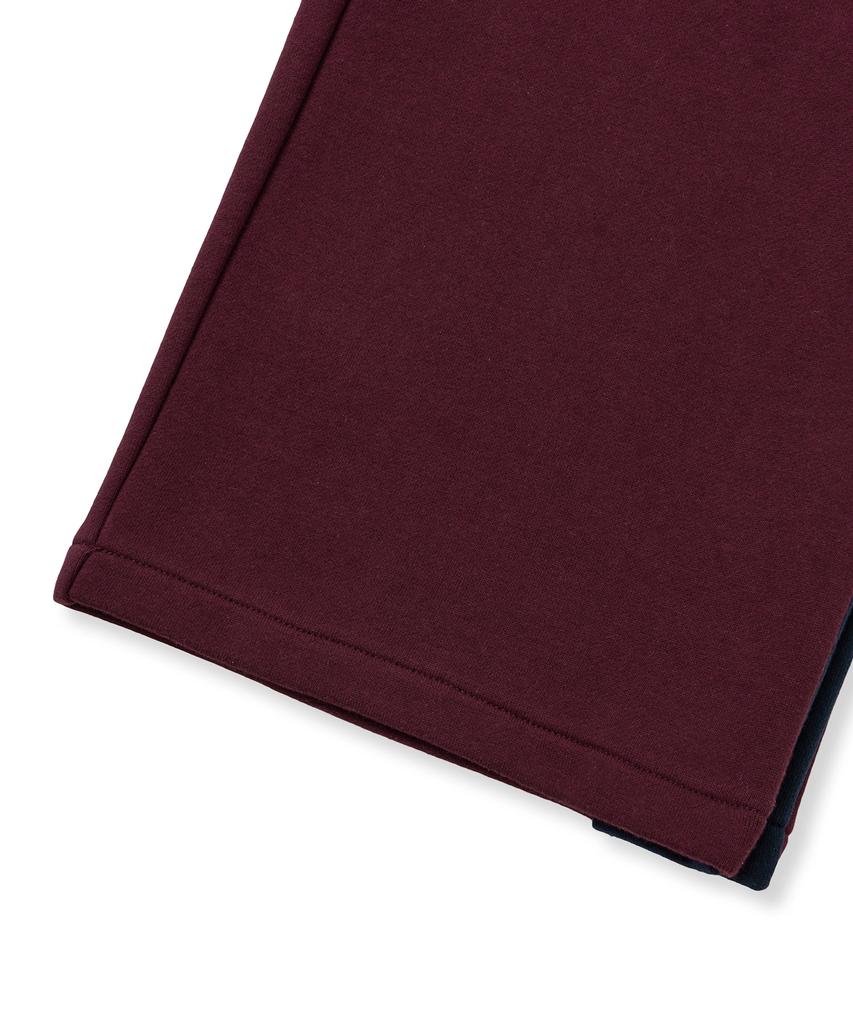 BROWNBREATH W Side Block Sweat Pants - Burgundy