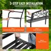 Outdoor Bench, 50 Inches Metal Garden Bench for Outdoors, 550 Lbs Load Capacity Bench, Outdoor Garden Park Bench with Backrest and Armrests, Patio