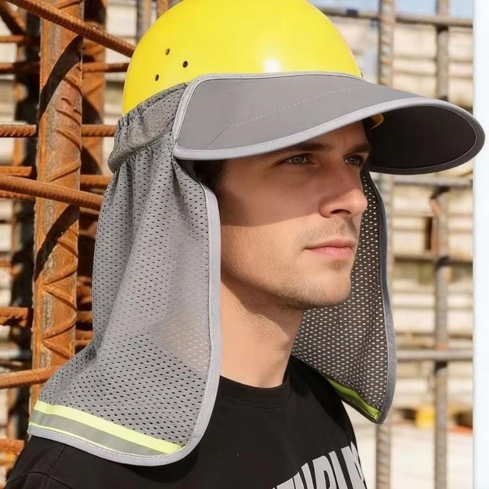 Breathable Hard Hat Sun Shield Mesh Neck Shield Helmets Reflective Cap Cover Construction Workers