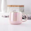 High-Value Ceramic Water Cup With Lid And Spoon, Household High Temperature Resistant Office Small Fresh And Simple Wind Cup