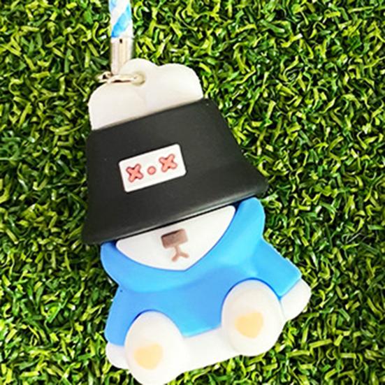 Anti Lost Golf Tee Hanger with Tee Colorful Cartoon Plastic Tee Hoop Ring with Strap Golf Accessories for Men Women Golfer Gifts