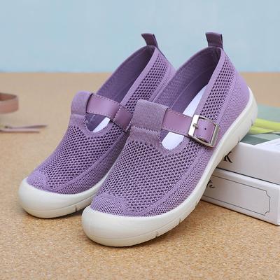 Dames Casual Hardlopen Ademend Gebreid Zomer Mama's Mesh Sport Casual Sandalen