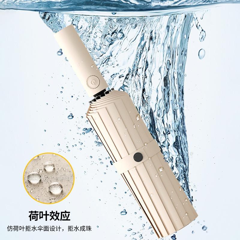 New 12-bone 24-bone 60-bone automatic vinyl sunscreen umbrella, enlarged three-fold parasol, high-end gift umbrella