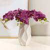 Flores de Orquídeas Artificiales Real Touch Flores Artificiales de Seda Falsa Flor Phalaenopsis Artificial con 5 Cabezas Florales para Decoración Interior del Hogar Mesa de Oficina