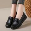 Spring/Fall Leather Shoes with Soft Soles and Soft Upper, Slip-Resistant, Women's Middle-Aged and Elderly Single Shoes