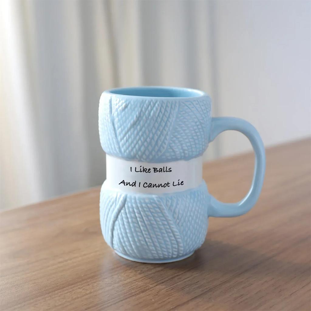 Multi Colored Ceramic Mugs Wool Knit Style Ceramic Coffee Mug Fun Milk Tea Cup with Handle Office Drinkware Cup Christmas Gifts