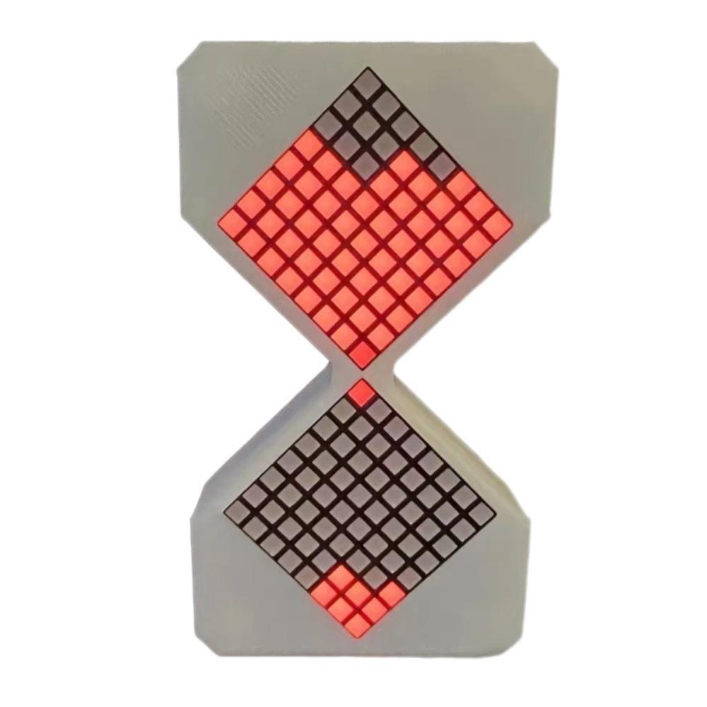 

с гравитационным светодиодным электронным песочными часами в киберстиле, светящиеся песочные часы, подарок на день рождения White Shell Red Light