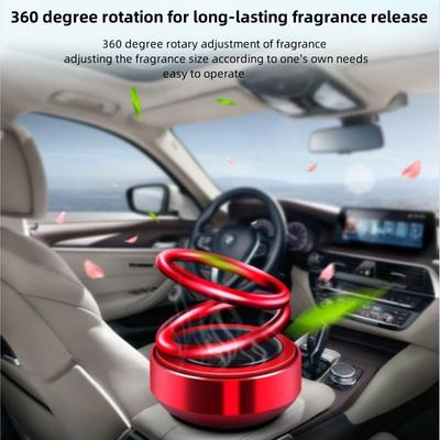 Solar Energy Car Aromatherapy Air Freshener Double Ring Rotary Dashboard Decoration Ornament Environmental Auto Diffuser Perfume