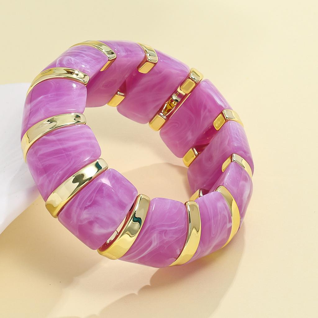 Exaggeration Punk Thick Wide Acrylic Elastic Rope Bracelet Retro Fashion Boho Bracelet Temperament Jewelry for Women