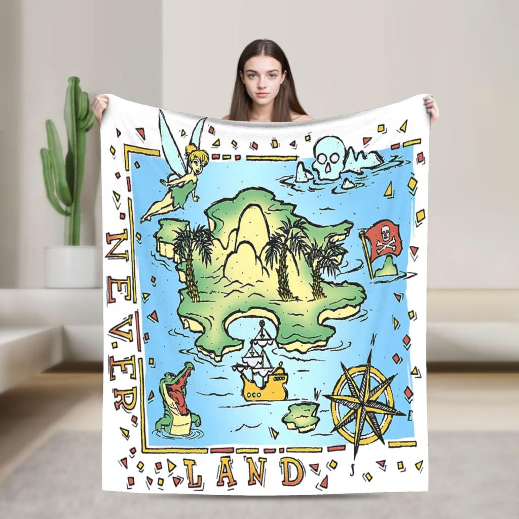 Peter Pan Tinker Bell Blanket  Wool Awesome Warm Throw Blankets for Bedding Lounge  Winter