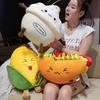 40~50cm Squishy Food Plush Pillow Down Cotton Hot Dog Corn Ice Cream Fried Chips Hamburger Tea Back Support Plushie Decor Gift