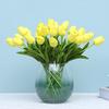 5 Pcs Artificial PU Tulip Real Touch Fake Flower Bouquet Fake Floral Arrangement for Wedding Spring Home Office Party Decoration