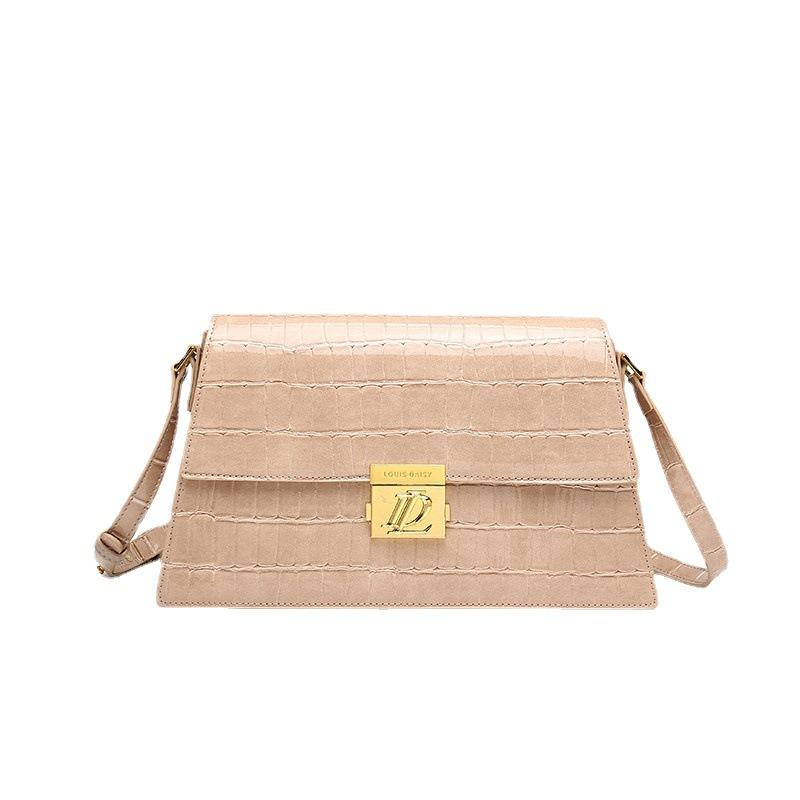 2023 New Autumn/Winter Fashion Crocodile Pattern Retro Textured Commuter Crossbody Bag Genuine Leather Shoulder Bag for Women