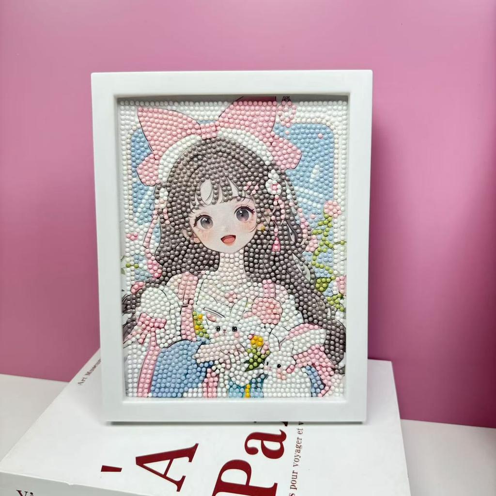 Children'S Diamond Painting Framed Handmade Diy Material Bag Sanrio Diamond Paste Painting Concentration Toy