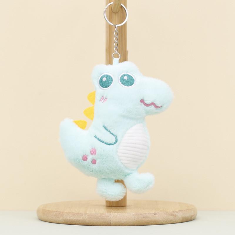Cute Cartoon Dinosaur Plush Keychain Colorful Soft Stuffed Animal Gifts