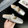 2025 Baotou Lace Slippers Summer Women's Outer Wear Single Shoes New French Flat Bottom Gentle Outer Wear Mary Jane Shoes