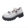 Metal Butterfly Small Leather Shoes Women's Spring and Summer Round Toe Shallow Mouth One Strap Platform Mary Jane Single Shoes
