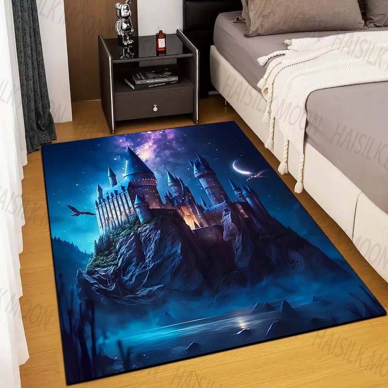 Castle Magic School Print Rug Carpet for Living Room Children's Bedroom Mat Sofa Doormat Floor Rug Home Decor Anti Slip Mat