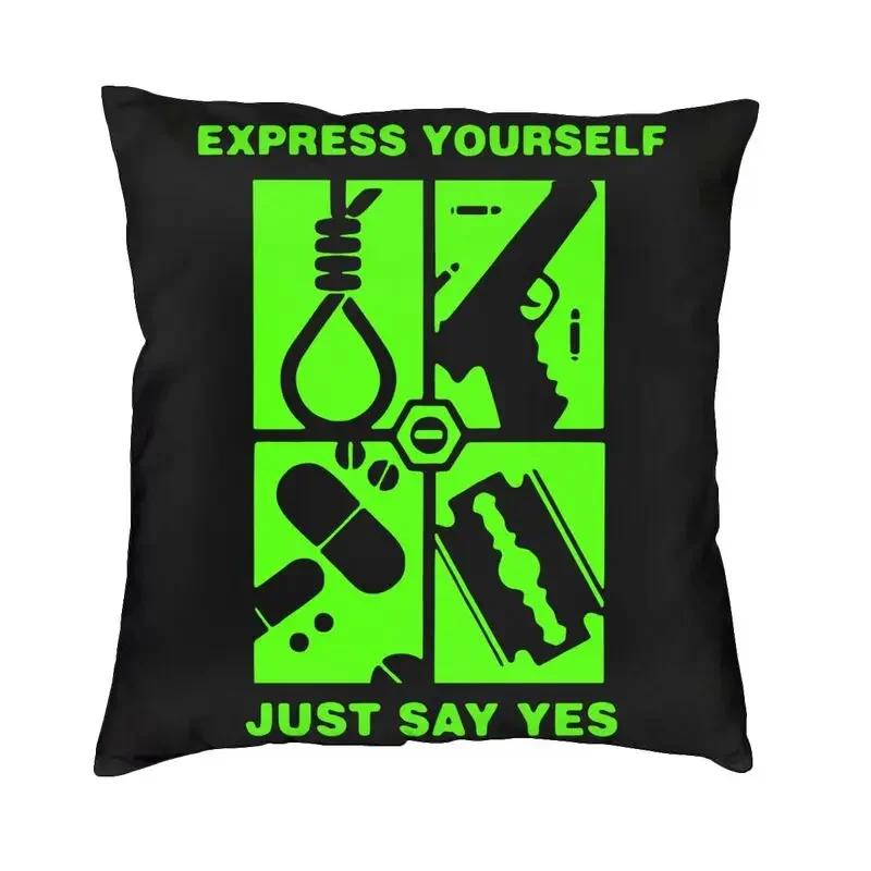 O Type Negative Logo Goth Heavy Metal Band Cushion Cover Double Side 3D Printing Throw Pillow Case Pillowcase Home Decorative