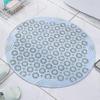 Blue Bathroom Mat Anti-slip Sucker Round Silicone Bathing Rugs Soft Shower Carpet Solid Color Foot Massage Pad Bathtub Bath Mat